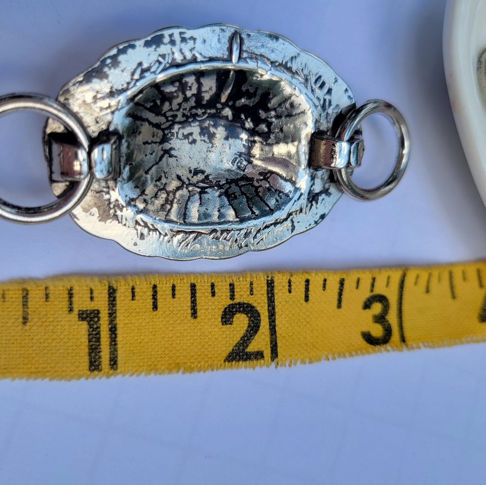 Faux Tilly Turquoise Concho & Faux Silver Slide for Twilly - Picture 9 of 9
